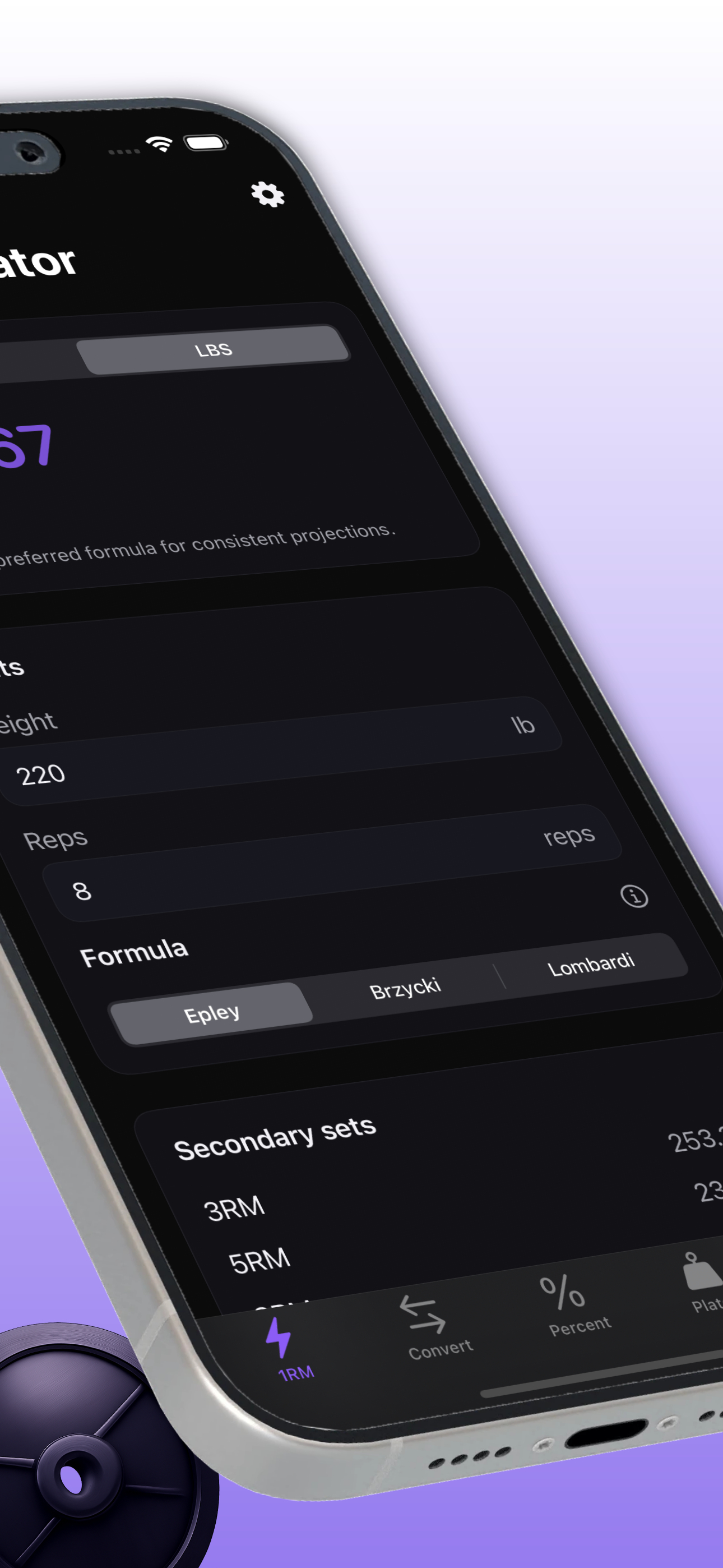 GymCalc plate math view