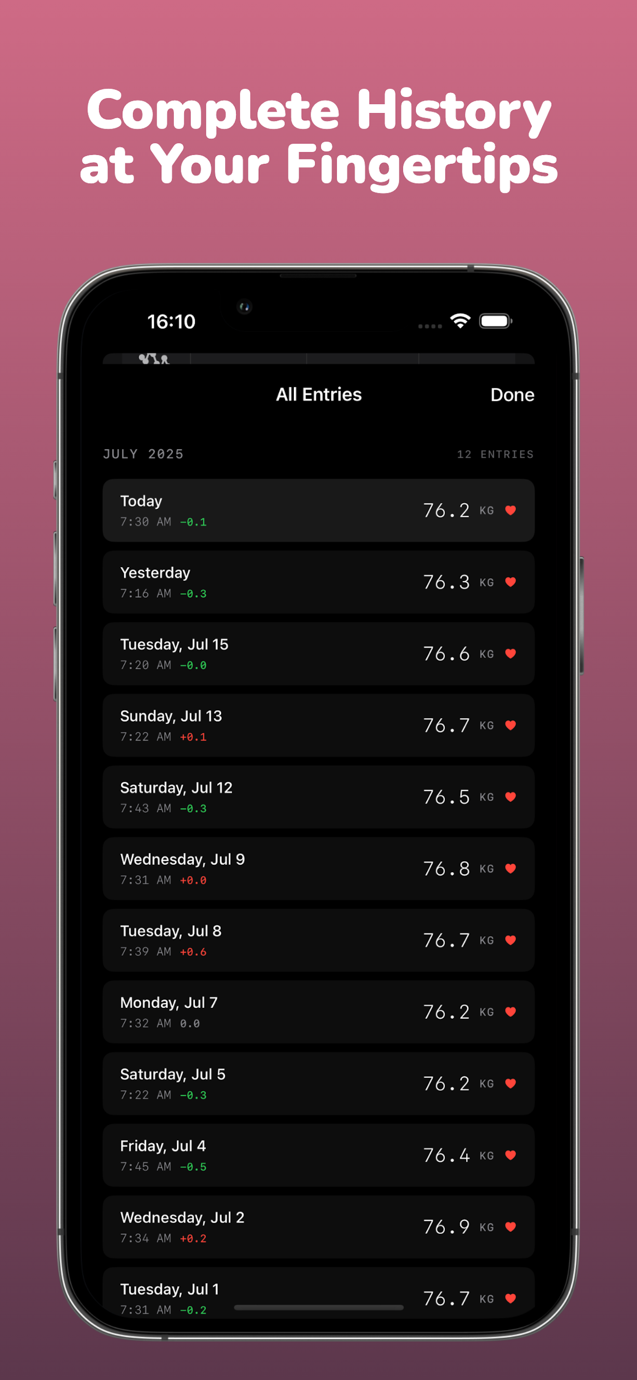 Weight Tracker screenshot 3